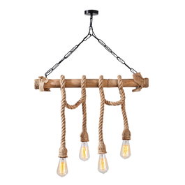 Opviq Erebos - 112-AV Lámpara de araña de madera y metal Negro y Madera